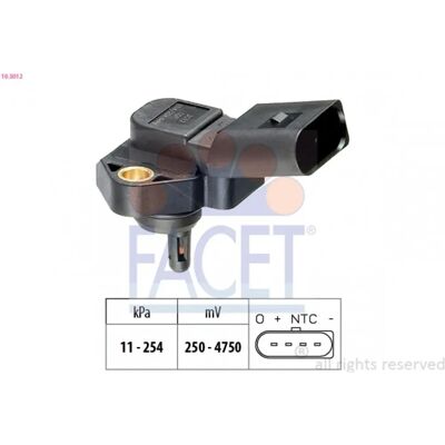 FACET 10.3012 Sensor de presión barométrica - Equivalente OE para Volkswagen, Audi, Seat, Ford FACET 10.3012 Sensor de presión barométrica - Equivalente OE para Volkswagen, Audi, Seat, Ford