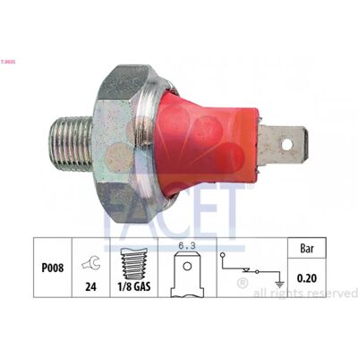 FACET Oljetryckssensor - 7.0035 - Kompatibel med Opel, Fiat, Toyota FACET Oljetryckssensor - 7.0035 - Kompatibel med Opel, Fiat, Toyota