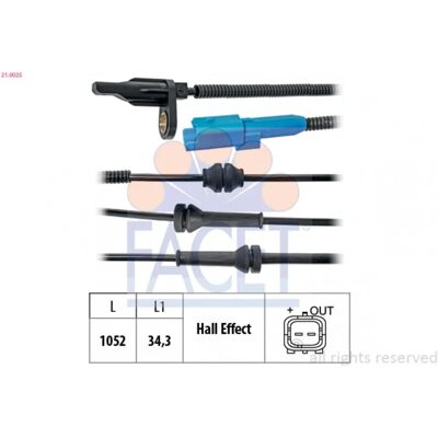 FACET 21.0025 Wheel Speed Sensor - Wheel Speed Sensor FACET 21.0025 Wheel Speed Sensor - Wheel Speed Sensor