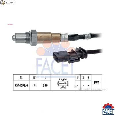 Sensor de oxigênio FACET 10.8508 - Aquecido, Plano, Rosca pré-greada - Fiat, Jeep, Lancia Sensor de oxigênio FACET 10.8508 - Aquecido, Plano, Rosca pré-greada - Fiat, Jeep, Lancia