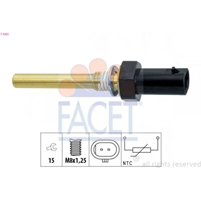 FACET 7.3402 Sensor de temperatura de óleo - Para Opel e Vauxhall FACET 7.3402 Sensor de temperatura de óleo - Para Opel e Vauxhall