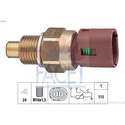FACET Sensor de temperatura do líquido de arrefecimento M16x1.5 - Sensor de temperatura do líquido de arrefecimento FACET Sensor de temperatura do líquido de arrefecimento M16x1.5 - Sensor de temperatura do líquido de arrefecimento