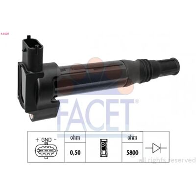 FACET 9.6509 Bobina de ignição - Bobina de ignição para Peugeot, Citroën, Toyota, Opel FACET 9.6509 Bobina de ignição - Bobina de ignição para Peugeot, Citroën, Toyota, Opel