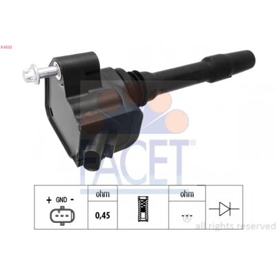 FACET 9.6532 Bobina de ignição - Peça de reposição automotiva FACET 9.6532 Bobina de ignição - Peça de reposição automotiva