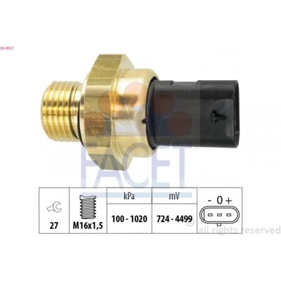FACET 25.0017 Sensor de pressão de óleo - Para veículos Ford FACET 25.0017 Sensor de pressão de óleo - Para veículos Ford