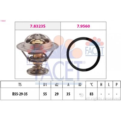 FACET 7.8323 Thermostat - Water - OE Equivalent - Made in Italy FACET 7.8323 Thermostat - Water - OE Equivalent - Made in Italy