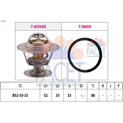 FACET Thermostat - 78483 - Temperature 88°C - Automotive Part FACET Thermostat - 78483 - Temperature 88°C - Automotive Part