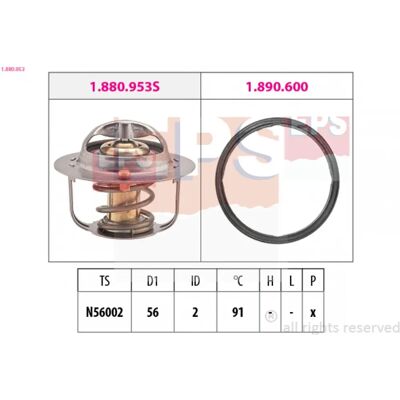 EPS 1.880.953 Thermostaat - Water, Italië, Pakking, 56mm, 91°C EPS 1.880.953 Thermostaat - Water, Italië, Pakking, 56mm, 91°C