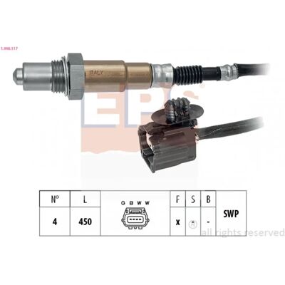 Bosch 1.998.117 Lambda-sensor - Oksygensensor, varmet, 450mm Bosch 1.998.117 Lambda-sensor - Oksygensensor, varmet, 450mm