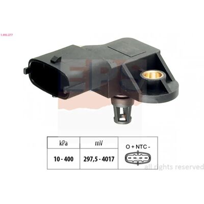 BOSCH 1.993.377 Lufttryksensor - Spændings- og Trykområde BOSCH 1.993.377 Lufttryksensor - Spændings- og Trykområde