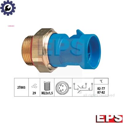 EPS 1.850.653 Interruptor de Temperatura - Ventilador do Radiador - Compatível com Fiat EPS 1.850.653 Interruptor de Temperatura - Ventilador do Radiador - Compatível com Fiat