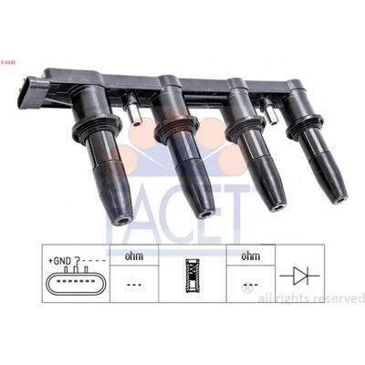 FACET 9.6445 Sytytystulpanen kruunu - Sytytystulpanen kruunu Opel, Chevrolet, Vauxhall varten FACET 9.6445 Sytytystulpanen kruunu - Sytytystulpanen kruunu Opel, Chevrolet, Vauxhall varten