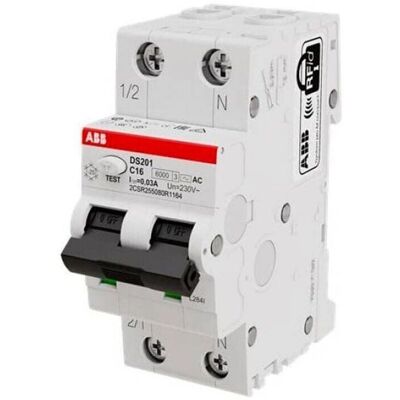ABB DS201C16AC30 Interrupteur différentiel - 16A 1P+N 230V AC - Publicité ABB DS201C16AC30 Interrupteur différentiel - 16A 1P+N 230V AC - Publicité