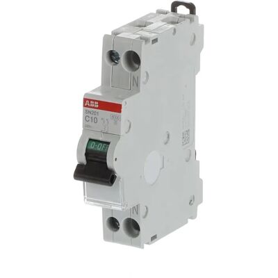 ABB SN201-C10 Disjoncteur - 1P+N 10A Magneto Thermique - Publicité ABB SN201-C10 Disjoncteur - 1P+N 10A Magneto Thermique - Publicité