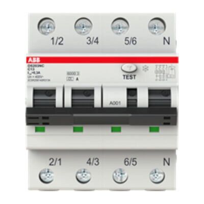 ABB - DS203NC - C-kurve - 4-pol - Beskyttelsesbryter ABB - DS203NC - C-kurve - 4-pol - Beskyttelsesbryter