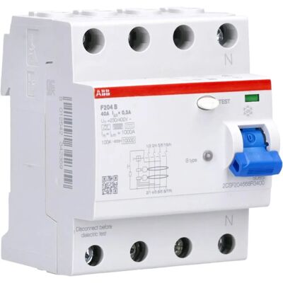 ABB F204B-40/0,3-4TE - Residual Current Device - 40A, 300mA, 3kA ABB F204B-40/0,3-4TE - Residual Current Device - 40A, 300mA, 3kA