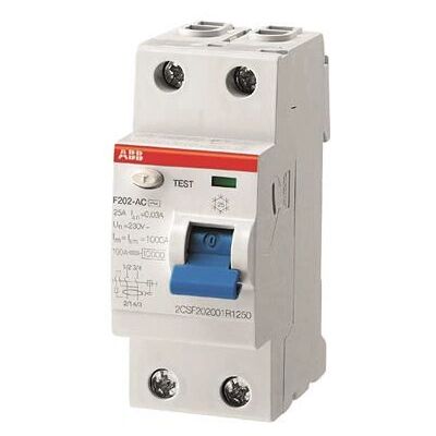 ABB Disjoncteur différentiel - 40A, 30mA, 2P, montage rail DIN - Publicité ABB Disjoncteur différentiel - 40A, 30mA, 2P, montage rail DIN - Publicité
