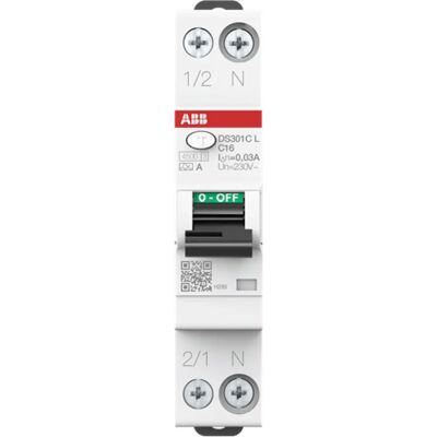 ABB DS301CLC16A30 Interruttore differenziale - 1P+N, 30mA, 4.5kA, Compatto ABB DS301CLC16A30 Interruttore differenziale - 1P+N, 30mA, 4.5kA, Compatto