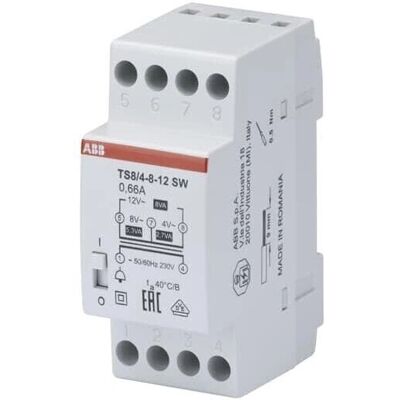 ABB TS8/4-8-12SW Klingeltransformator - 230V, 8VA ABB TS8/4-8-12SW Klingeltransformator - 230V, 8VA