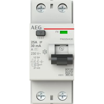 AEG FN225/A30 Disyuntor diferencial - 2 polos 25A AEG FN225/A30 Disyuntor diferencial - 2 polos 25A