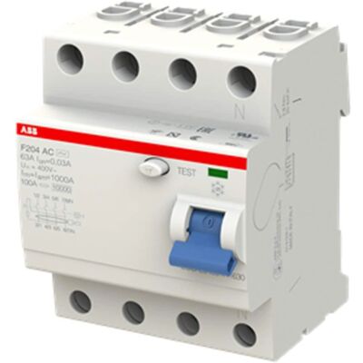 ABB Residual Current Breaker - 4P 63A 30mA Type AC - 4 Modules ABB Residual Current Breaker - 4P 63A 30mA Type AC - 4 Modules