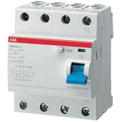 ABB F204 A-63/0,3 Circuit Breaker - 63A, Type A, Blue/Grey ABB F204 A-63/0,3 Circuit Breaker - 63A, Type A, Blue/Grey