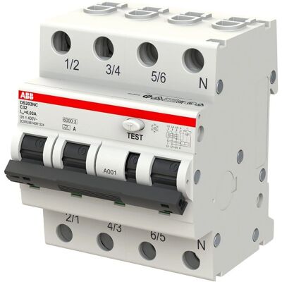 ABB DS203NCA-C32/0,03 Jordfeilautomat - 3P+N, 6kA ABB DS203NCA-C32/0,03 Jordfeilautomat - 3P+N, 6kA