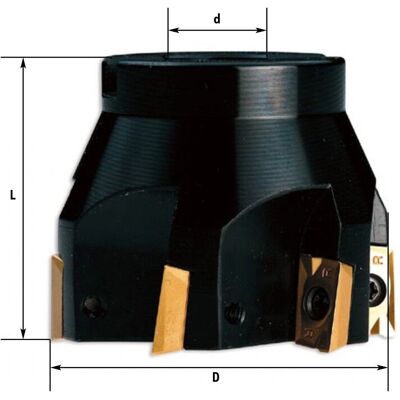 Fervi F302/100 - Fresa a inserto - Diámetro exterior 100mm Fervi F302/100 - Fresa a inserto - Diámetro exterior 100mm
