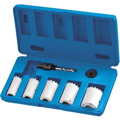 FERVI - Kit de sierras de corona 7 Piezas en Estuche - Accesorios para taladro FERVI - Kit de sierras de corona 7 Piezas en Estuche - Accesorios para taladro