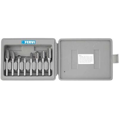 FERVI - Ensemble de 8 fraises en carbure de tungstène - Ø6mm - Publicité FERVI - Ensemble de 8 fraises en carbure de tungstène - Ø6mm - Publicité