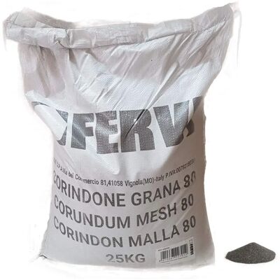 FERVI Corindón 25kg - Granilla grano 80 - Abrasivo para chorro de arena FERVI Corindón 25kg - Granilla grano 80 - Abrasivo para chorro de arena