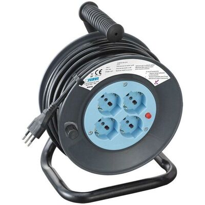 FERVI Enrollador de cable eléctrico - 25 m, 3x1,5 mm², EN 61242 FERVI Enrollador de cable eléctrico - 25 m, 3x1,5 mm², EN 61242