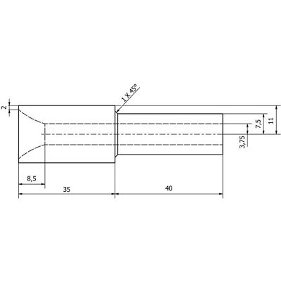 FERVI - U003 - Carburo de boro - Ø7.5 mm - Boquilla FERVI - U003 - Carburo de boro - Ø7.5 mm - Boquilla
