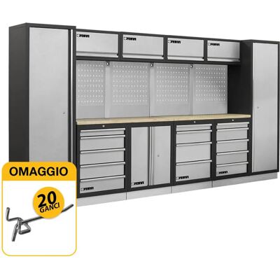 Arredamento modulare officina Fervi A007A - Acciaio & Legno Arredamento modulare officina Fervi A007A - Acciaio & Legno