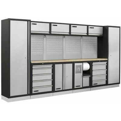 Fervi - A007B - Piano in acciaio - 4 armadi - Arredamento officina modulare Fervi - A007B - Piano in acciaio - 4 armadi - Arredamento officina modulare