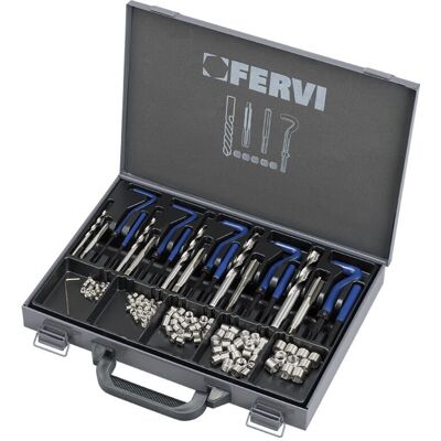 Fervi E011A - Kit de reparación métrica en acero inoxidable - M5-M12 Fervi E011A - Kit de reparación métrica en acero inoxidable - M5-M12