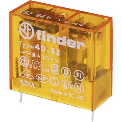Finder 40.52.8.024.0001 IP67 Relæ 24V/AC 8A - PCB Montage Finder 40.52.8.024.0001 IP67 Relæ 24V/AC 8A - PCB Montage