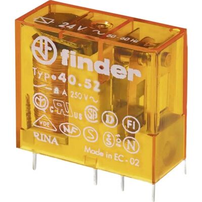 Finder 40.52.8.230.0000 Relais - 230V AC 8A 2 Wechsler für Leiterplatte Finder 40.52.8.230.0000 Relais - 230V AC 8A 2 Wechsler für Leiterplatte