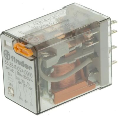 Finder 55.33.8.024.0010 Power Relay - 3 Poles, 24V AC, 10A Finder 55.33.8.024.0010 Power Relay - 3 Poles, 24V AC, 10A