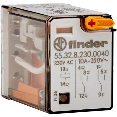 Finder 55.32.8.230.0040 Industrielles Steckrelais - 2 Kontakte 10A Finder 55.32.8.230.0040 Industrielles Steckrelais - 2 Kontakte 10A