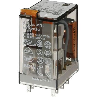 Relais Finder 24V AC/DC 2 Contacts Protection IP - Publicité Relais Finder 24V AC/DC 2 Contacts Protection IP - Publicité