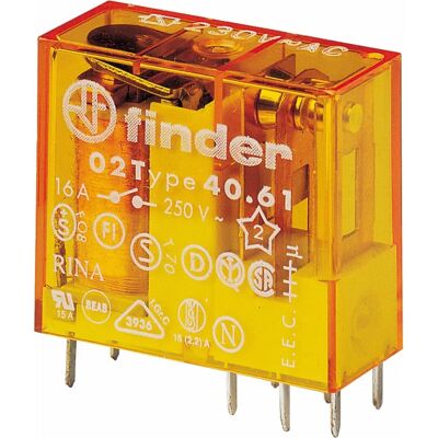 Finder 40.61.8.024.4000 Relais - 24 V AC, 16 A, Wechsler Finder 40.61.8.024.4000 Relais - 24 V AC, 16 A, Wechsler