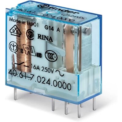 Finder Serie 40.61 Skifte relæ - 24V/DC 16A Finder Serie 40.61 Skifte relæ - 24V/DC 16A