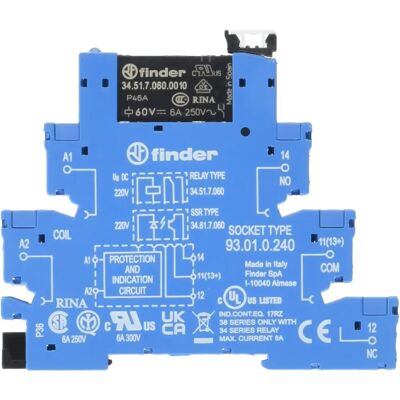 Finder Relais 38-Serie SPDT DIN-Schiene 230V Finder Relais 38-Serie SPDT DIN-Schiene 230V