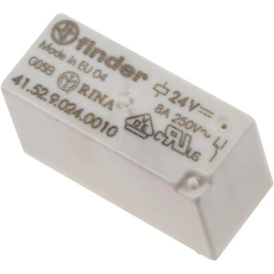Finder 41.52.9.024.0010 24V Relay - DPDT, Low Profile, 8A Finder 41.52.9.024.0010 24V Relay - DPDT, Low Profile, 8A