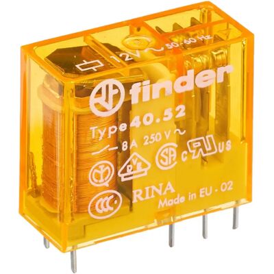 Finder 40.52.8.012.0000 Kompakter DPDT-Relais - 8A 12V AC PCB Finder 40.52.8.012.0000 Kompakter DPDT-Relais - 8A 12V AC PCB