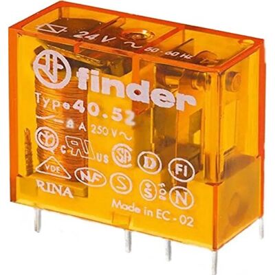 Finder 40.52.8.024.0000 24V Miniaturrelais DPDT - Relais Finder 40.52.8.024.0000 24V Miniaturrelais DPDT - Relais