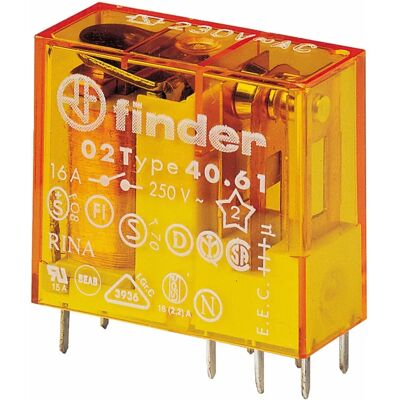 Finder relais de puissance 230V AC - 1 pôle, montage sur PCB - Publicité Finder relais de puissance 230V AC - 1 pôle, montage sur PCB - Publicité