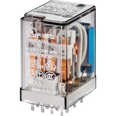 Finder Power Relay 55 Series - 4PDT, 230V AC, 7A, PCB Mount Finder Power Relay 55 Series - 4PDT, 230V AC, 7A, PCB Mount