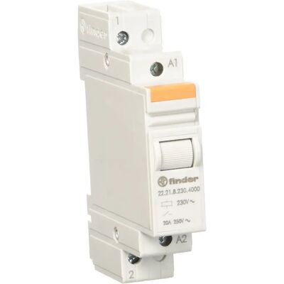 Finder 22.21.8.230.4000 Relais - 1S 20A 230VAC, Mechanisch, DIN-Schiene, 1 Kontakt Finder 22.21.8.230.4000 Relais - 1S 20A 230VAC, Mechanisch, DIN-Schiene, 1 Kontakt